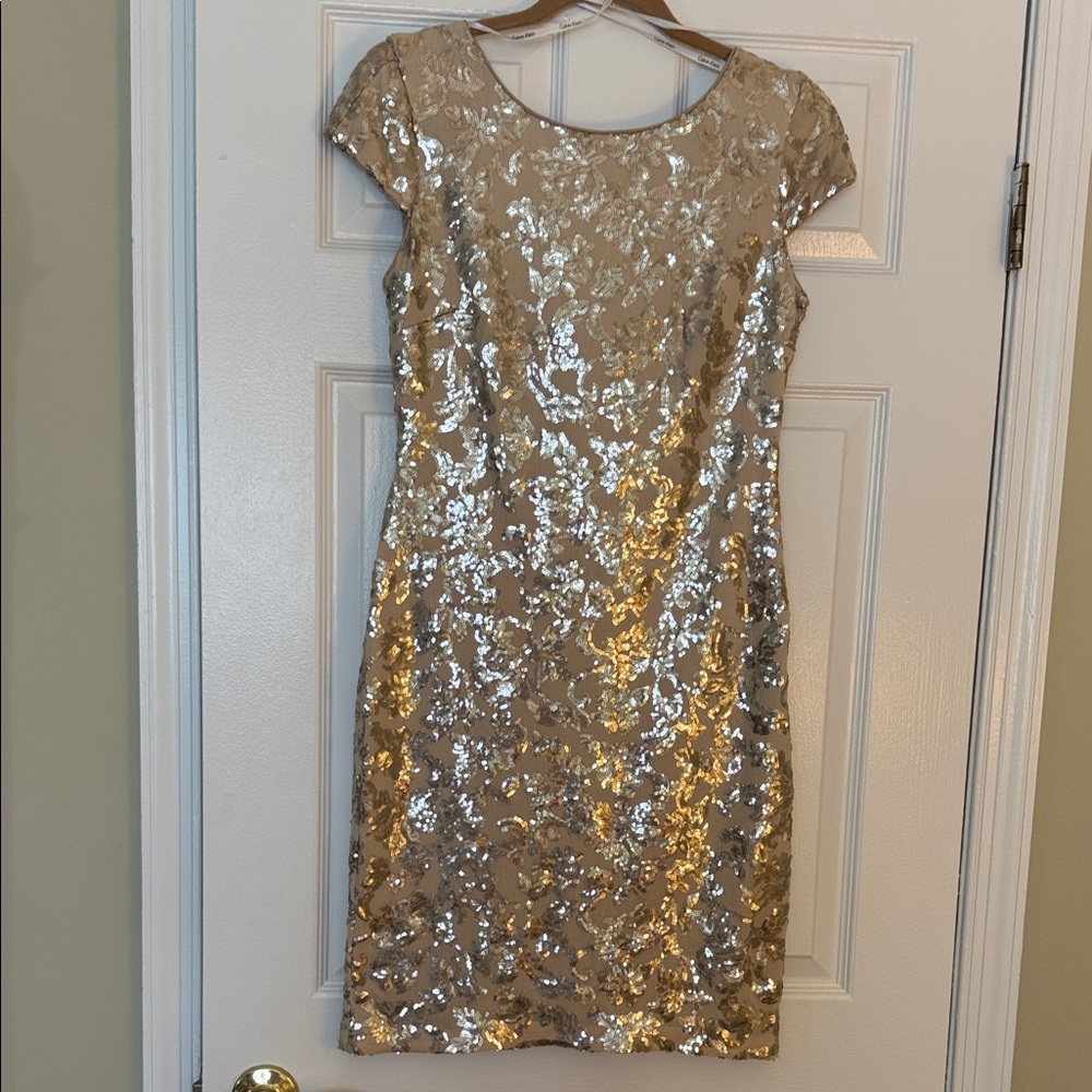 Calvin Klein Collection Gold Sequin Dress